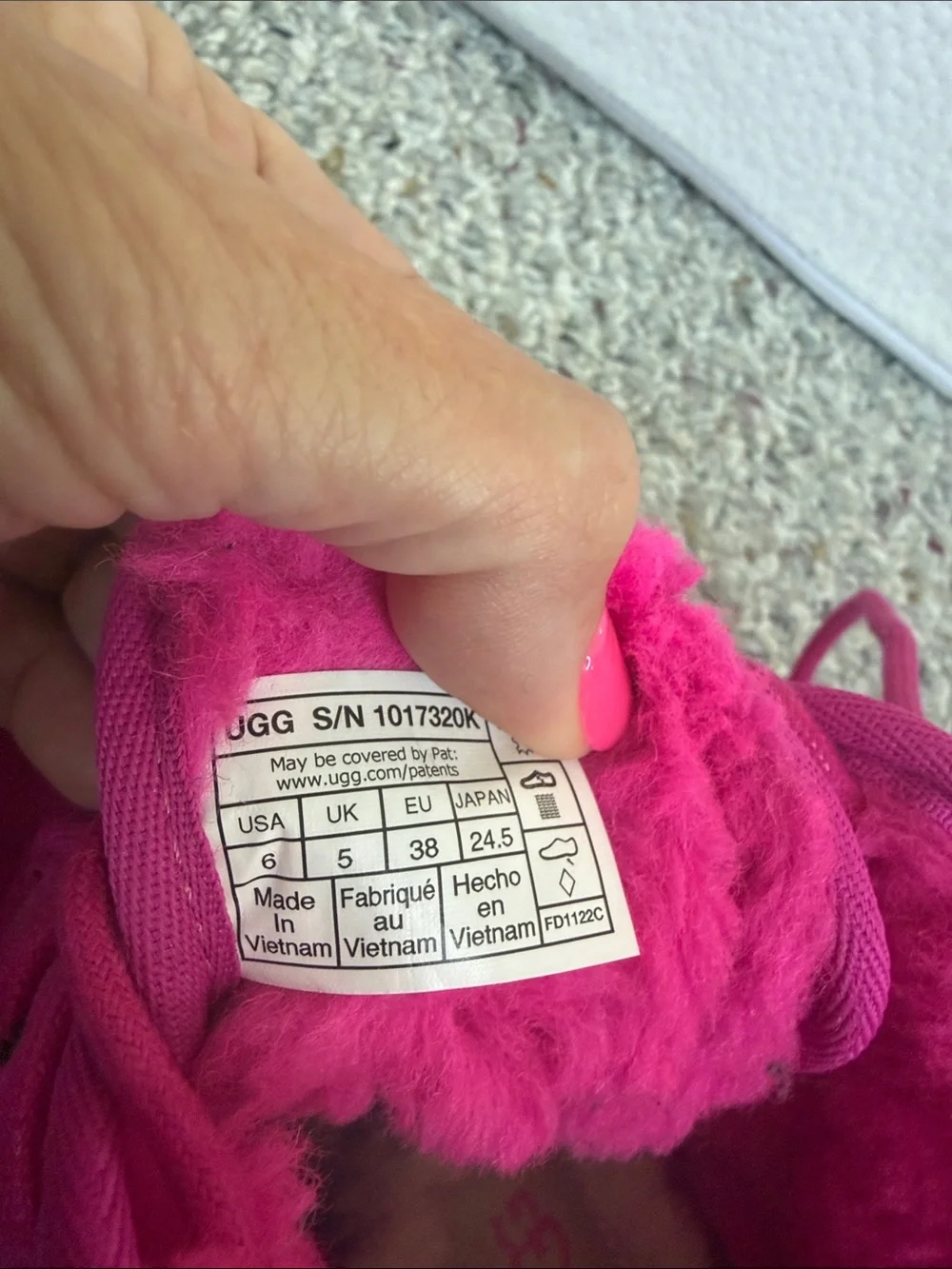 UGG Kids 6 or woman’s 8  Hot Pink Suede Lace-Up Ankle Boots